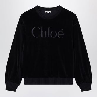 Chlo&eacute; Felpa navy in cotone biologico