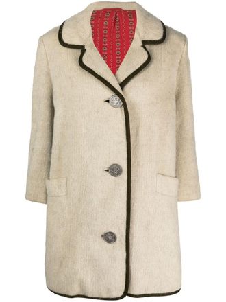 A.N.G.E.L.O. Vintage Cult 1990s woven buttoned coat - Neutrals