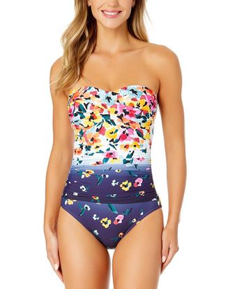 Anne Cole Twist Front Shirred One-Piece