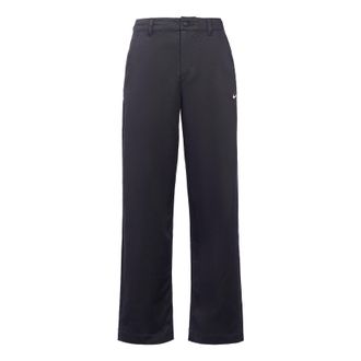 Nike Mens Nike Life Solid Color Logo Printing Loose Straight Casual Pants/Trousers Black DX6028-010