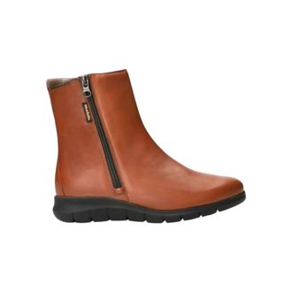 Mephisto Comfortabele Leren Enkellaars - Dames - Enkellaarsjes - Bruin - 37 1/2 EU - Leer - Schoenen