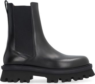 Ferragamo Mens Leather Chelsea Boots Black Elastane