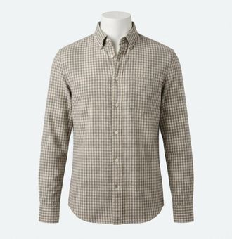 Faherty Mens Coastline Knit Shirt In Fox Grey Gingham
