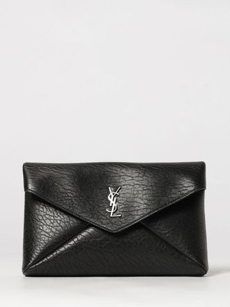 Saint Laurent Portadocumenti Envelope in pelle di agnello con monogramma YSL