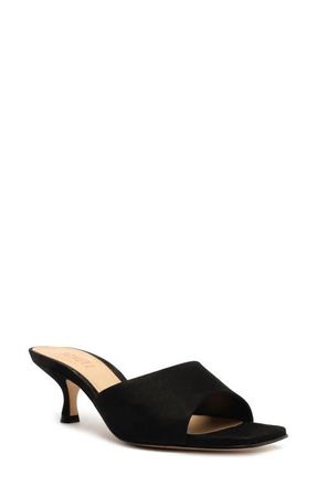 Schutz Dethalia Kitten Heel Slide Sandal in Black at Nordstrom, Size 5.5