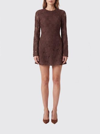 Rotate Abito mini A-line in mesh a maniche lunghe con stampa floreale
