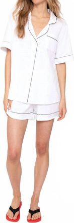 Kule Short Pajama Set In White