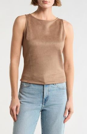 Renee C Faux Suede Sleeveless Top in Taupe at Nordstrom Rack, Size X-Small