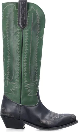 Golden Goose Green Embroidered Boots