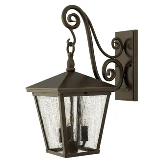 Netlighting Trellis Outdoor Wall Lantern Medium Regency Bronze IP44 3x E14 in Brown
