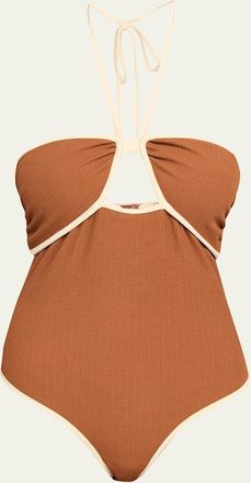 Johanna Ortiz Sea Salt Crinkle One-Piece Swimsuit