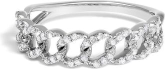 House of Brilliance 925 Sterling Silver 1/4 Cttw Diamond Curb Link Band Ring