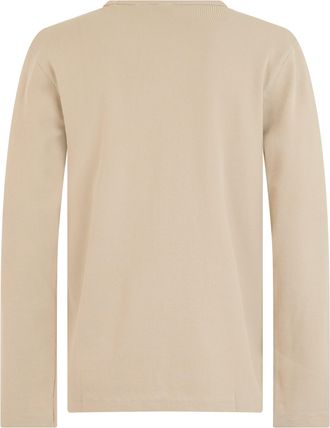 HUGO BOSS Mens Long-Sleeve Cotton T-Shirt Light Beige T-Shirts And Polos