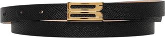 Victoria Beckham Riem van klein generfd leer - Dames - Riemen - Zwart - 100 CM - Leer - Accessoires