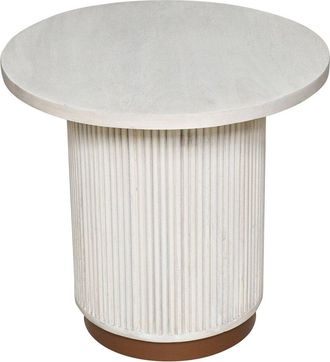 LR Home Lr Home Eames Distressed Fluted Handmade Side Table