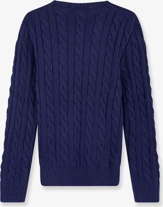 Polo Ralph Lauren Mens Sweater Cable-Knit Cotton Blue