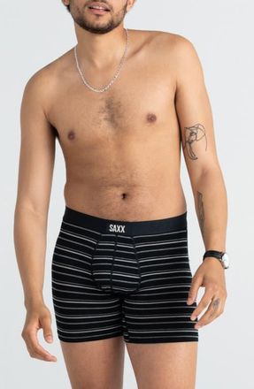 Saxx Vibe Xtra Soft Comfort Boxer Briefs in Black Coast Stripe at Nordstrom, Size Xx-Large