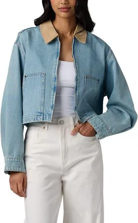 Blank NYC Denim Crop Chore Jacket in Coffee Run at Nordstrom, Size X-Small