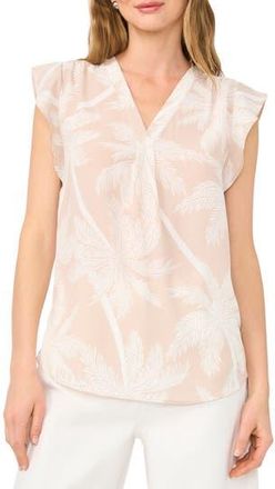 Vince Camuto Flutter Sleeve Top in Oxford Tan at Nordstrom Rack, Size X-Large