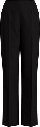 Alberta Ferretti High-Waisted Pressed-Crease Tailored Straight-Leg Pants