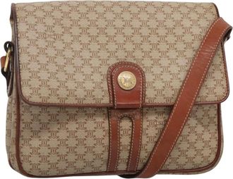 Celine Macadam Beige Canvas Shoulder Bag (Pre-Owned)