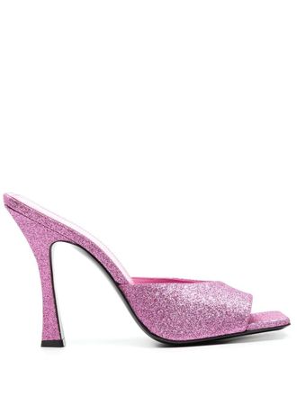 The Attico 125mm glittered sandals - women - Other fibres - 40.5 - Pink