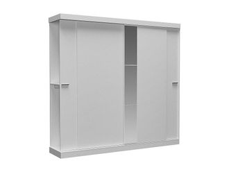 Vente-Unique Armario 2 puertas correderas - Con espejo - Largo 231 cm - Blanco - ADALRIK II