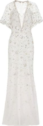 Jenny Packham Abito La Lune lungo - Bianco