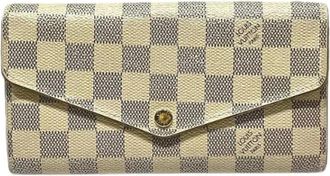 Louis Vuitton Pre-owned Wallets, male, White, Size: ONE SIZE Pre-owned Portefeuille Sarah Damier Azur Long Wallet