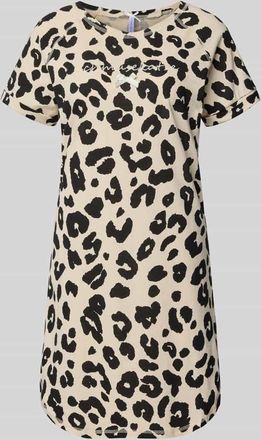 Louis & Louisa Nachthemd im Allover-Look Modell Schmusekatze in Black, Gr&ouml;&szlig;e XXL