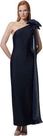 Karen Millen Shoulder Bow Cape Detail Maxi Dress in Navy at Nordstrom, Size 12