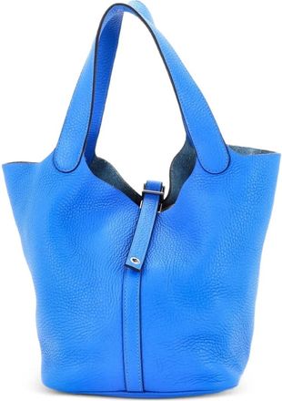 Herm&egrave;s Picotin Lock Bag Clemence MM bucket bag - Blu