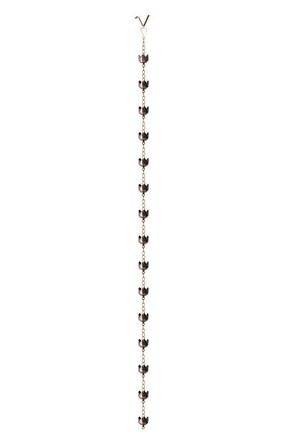 Glitzhome 8.5ft 15-Piece Faux Copper Lotus Shaped Rain Chain with V-Shaped Gutter Clip in Brown at Nordstrom, Size Medium