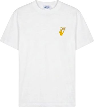 Off-white Katoenen T-shirt met Logo - Heren - T-shirts - Wit - XL - Katoen - Tops