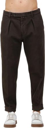 Berwich Chiaia Over-Fit Broek - Heren - Chinos - Bruin - L - Katoen - Broeken