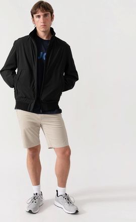 HUGO BOSS Mens BOSS Orange Olik Mens Water-Repellent Softshell Jacket with Detachable Sleeves - Black 001 - Size: 40/Regular