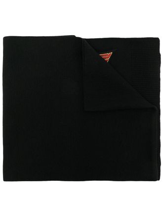 Iceberg embroidered-logo scarf - men - Virgin Wool - One Size - Black
