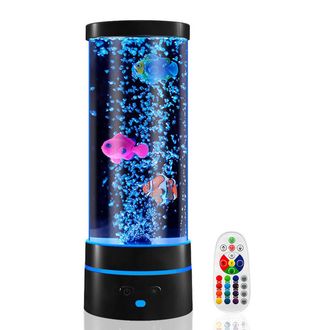 OEM Lampe A Bulles - Poisson En Silicone - Hauteur 29 Cm - Eclairage Led Rgb - Pour Interieur - 1 Piece