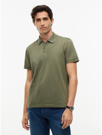 Tommy Hilfiger Mens New York Label Regular Fit Performance Polo - Ghost Fern - XL