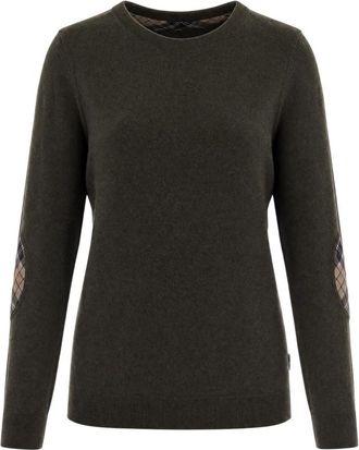 Barbour Pendle Crew Knit - Dames - Ronde hals truien - Groen - M - Katoen - Truien & Vesten