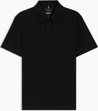 HUGO BOSS Mens Collared Neck Short Sleeve Polo Shirt - Black - Size: 42