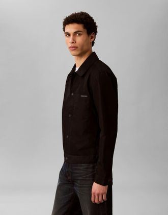 Calvin Klein Jeans Giacca trucker in tessuto ripstop nera-Nero