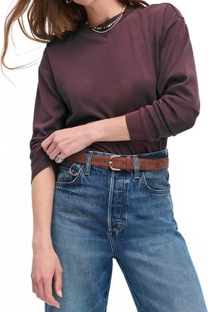 Favorite Daughter Everyday Long Sleeve Tee In Burgundy Dahlia