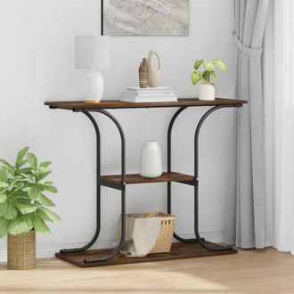 vidaXL Console Table Smoked oak 101 x 35 x 80.5 cm Engineered wood Vidaxl