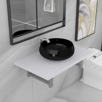 vidaXL Conjunto De Muebles De Ba&ntilde;o 2 Piezas Cer&aacute;mica Blanco Vidaxl