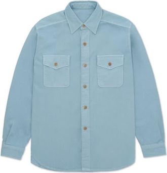Fortela CPO Twill Cotton Overshirt in Sky at Nordstrom, Size Xx-Large
