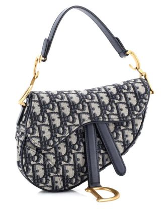 Dior Saddle Handbag Oblique Canvas Mini shoulder bag - Blue