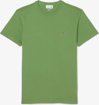 Lacoste Mens Lacoste Mens Crew Neck Pima Cotton Jersey T-Shirt - Lambs Lettuce 02M - Green - Size: 40