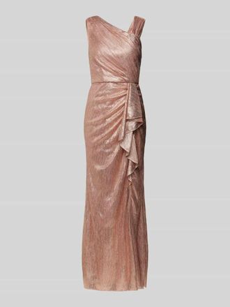 Adrianna Papell Abendkleid mit asymmetrischem V-Ausschnitt in Rose Gold, Gr&ouml;&szlig;e 40