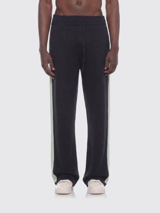 Casablanca Pantaloni jogging in lana merino con coulisse e logo ricamato